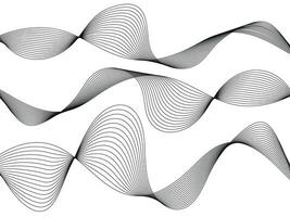 Abstract wavy stripes on a white background isolated. Design elements. A wave of many black lines. Creative line art. Vector illustration.