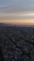 Vertical Video City of Barcelona Skyline Aerial View