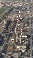 Vertical Video of Oil Refinery Aerial View