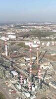 Vertical Video of Oil Refinery Aerial View