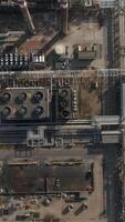 Vertical Video of Oil Refinery Aerial View