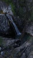 Vertical video of Waterfall. Nature Landscape Aerial View