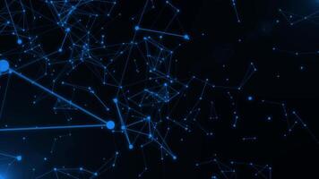 Abstract tech network connection dots. Digital technology and big data analysis 4k background video