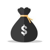 Money bag vector icon with dollar logo isolated on white background. Suitable for business, finance, payment and wealth icons.