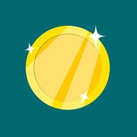 Gold coin icon isolated on blue background. Nice shiny money coin for business, wealth, investment and income concept. Vector illustration