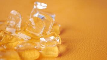 close up of many ice cubes on white background video