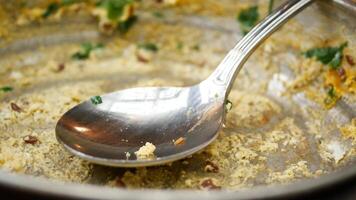 An empty dirty plate with a fork. video