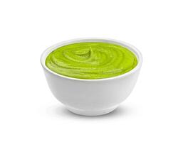 Wasabi sauce isolated on white background photo