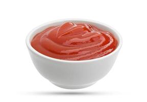 salsa de tomate en blanco antecedentes foto