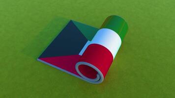 Kuwait bandeira - rolando animação video