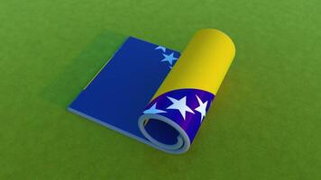 Bosnia and Herzegovina Flag  - Rolling Animation video