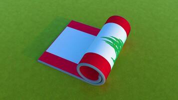 Libano bandiera - rotolamento animazione video