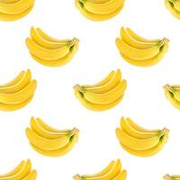 Seamless pattern with bananas isolated on white background, with clipping path photo