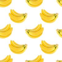 Seamless pattern with bananas isolated on white background, with clipping path photo