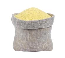 Couscous in bag isolated on white background photo