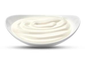 Greek yogurt isolated on white photo