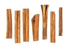 Cinnamon sticks isolated on white background with clipping path photo