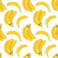 Seamless pattern with bananas isolated on white background, with clipping path photo