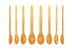 Wooden spoon isolated on white background photo