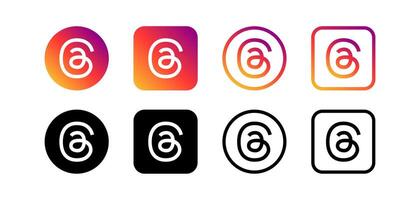 hilo logotipo meta social aplicación icono. nuevo solicitud. Servicio para comunicación por instagram. editorial vector. vector