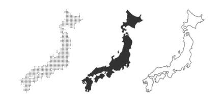 Japan map. Asia region cartography. Japanese geography border. Nation contour. Okinawa state. Vector illustration.