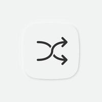 Shuffle icon. Random song sign. Playlist mix symbols. Vector isolated sign.