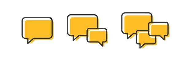 Speech bubble icon. Message in the internet. Chat sign. Dialog balloon. Discussion symbol. Vector illustration.