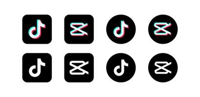 TikTok, CapCut logotype. Social media network. Popular messenger app. Editorial content. vector