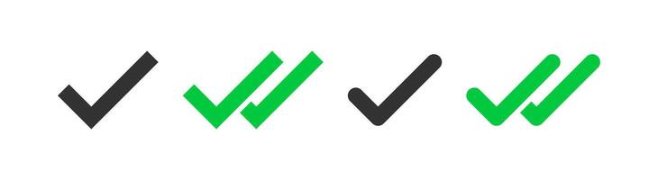 Double check mark icon. Tick message see. Correct, done, choice, confirm signs. Vector illustration.