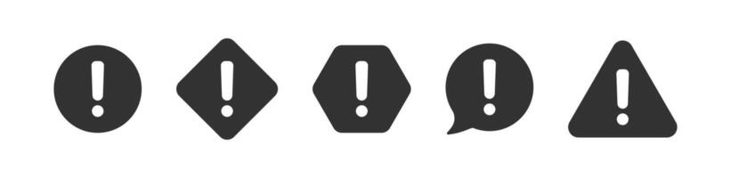 Exclamation mark icon. Attention, caution, warning, danger, risk, important signs. Problem, error information. vector