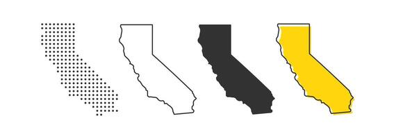 California state map of USA country. Geography border of American town. Vector illustration.