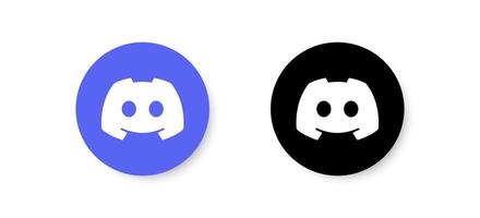 Circle Discord logotype icon. Social media app. Network application. Popular editorial brand. Vector illustration.