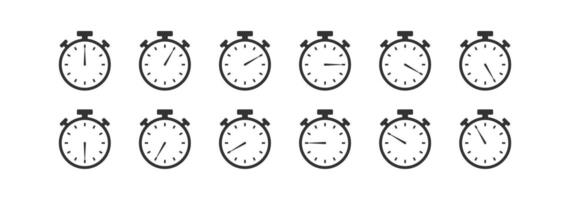 Timer icon. Stopwatch symbol. Deadline clock. Countdown time. Time arrow. Vector illustration.