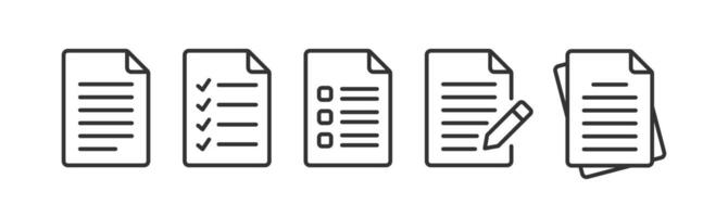 Paper documents icon. File text, check mark, pencil, check list signs. Sign contract. vector
