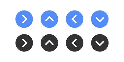 Left, right, up, down arrow button. Navigation direction icon. Next, back icon. Computer type. Circle interface. Vector illustration.