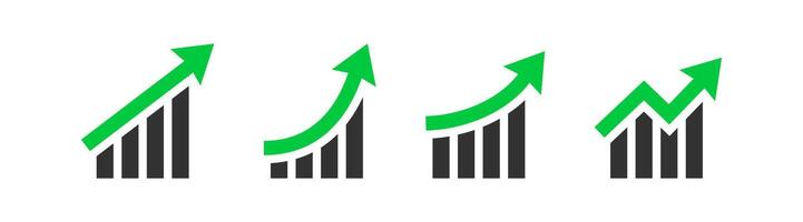 Graph growth icon. Arrow up symbol. Progress diagram. Finance grow. Graphic increase. Vector illustration.