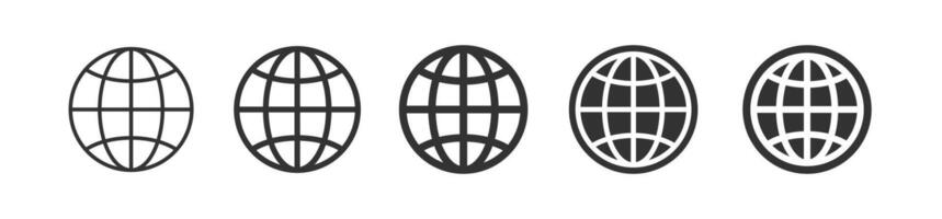 World icon. Network symbol. Earth sphere. Web globe. Website sign. Planet icons set. vector