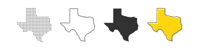 Texas state map of USA country. Geography border of American town. Vector illustration.