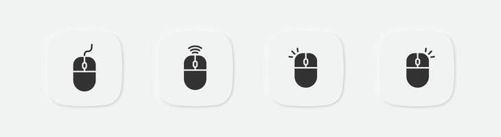 Mouse icon. Click sign. Button symbol. Wired and wireless symbols. Vector isolated sign.