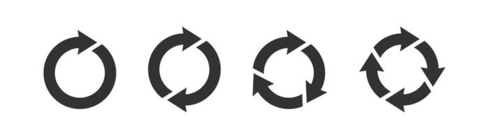 Circle arrows icon. Rotation arrow symbol. Refresh button. Round reload sign. Repeat icon. Vector illustration.