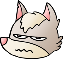 cartoon annoyed wolf face png