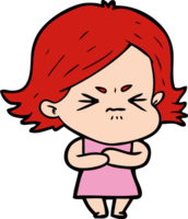 cartoon angry girl png