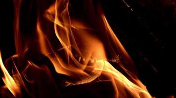 A bright flame of fire. Macro background. Filmed on a high-speed camera at 1000 fps. video