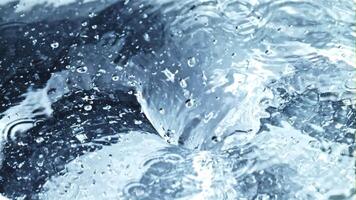 Water rotates in a whirlpool with air bubbles. Macro background.Filmed on a high-speed camera at 1000 fps. video