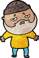 cartoon worried man with beard png