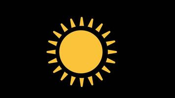 une Jaune Soleil icône concept boucle animation avec alpha canal video