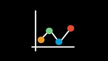 ein Bar Diagramm mit ein Pfeil gehen oben und Nieder Konzept Animation mit Alpha Kanal video