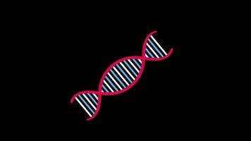 DNA Strand Science molecule design icon concept loop animation video with alpha channel