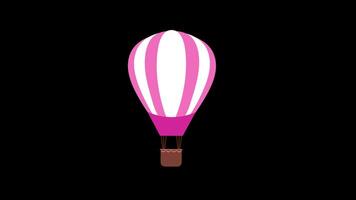 heet lucht ballon icoon vliegend drijvend in de lucht concept animatie met alpha kanaal video
