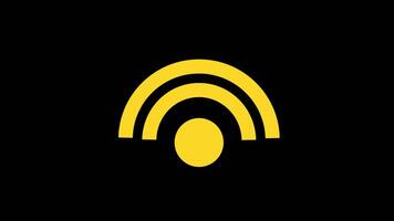 a yellow wifi network icon concept loop animation video with alpha channel